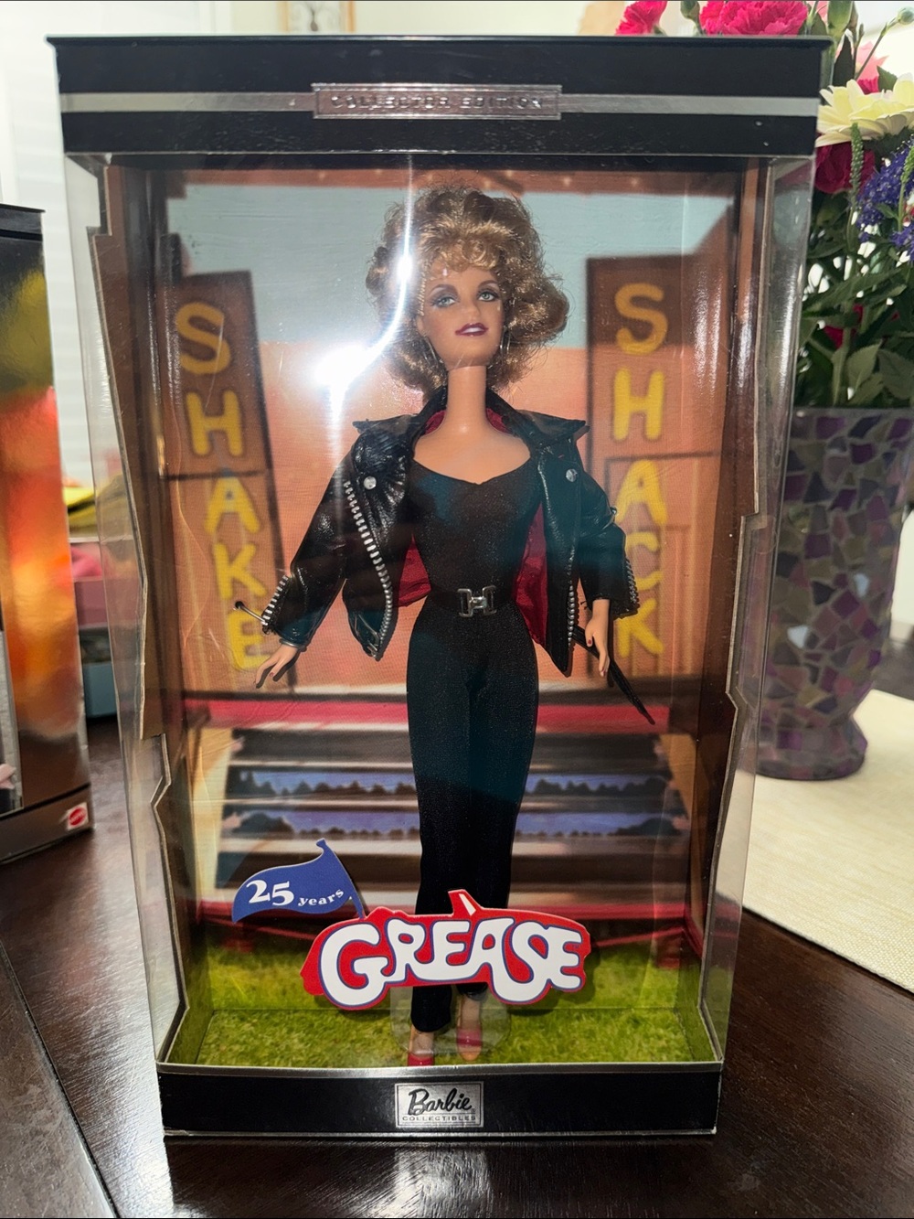 Barbie Black Skinny Jumpsuit with Faux Leather Moto Jacket
